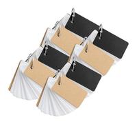 Veemoon 8 pièces Lot de Flash Cards Vierges avec Anneaux Carnet Portable Noir et Kraft Format Pratique pour Étudiants Cartes Mémoire à Écrire pour Révisions et Organisation