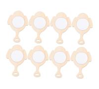 Veemoon 8 pièces Miroirs Bois Non Peints pour Bricolage Garçon Fille Miroir à Décorer DIY Petits et Légers pour Artisanat Manuel et Jeu Créatif