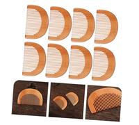 Veemoon 8 pièces Peigne Bois Portable Doux pour Démêlant et Hommes pour Types de Cheveux