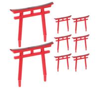 Veemoon 8 Pièces Sculpture Torii D'aquarium en PVC Rouge Décoration Aquarium Originale et Élégante pour Ornements de Réservoirs Poissons et Déco Japonaise
