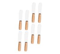 Veemoon 8 pièces Set Couteaux à Beurre et Fromage Acier Inoxydable avec Manche Bois Spatules Pour Pâte à Tartiner Résistants Haute Température Outils de Cuisine Pratiques pour Pâtisserie