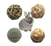 Veemoon 8pcs Boules en Paille Tissée pour Perroquet et Chat, Jouets Pratiques Qui Stimulent la Curiosité des Animaux, pour Jouer et Mâcher