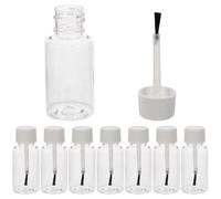 Veemoon 8pcs Flacons de Vernis à Ongles Vides avec Pinceau 20ml Pet Rechargeables Légers Cylindriques pour Voyage et Soins Personnels