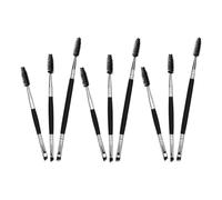 Veemoon 9 Pièces Pinceau Biseauté pour Sourcils Goupillon Double Embout en Bois et Nylon, Outil Professionnel pour Maquillage Quotidien et Remplissage Précis des Sourcils