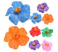 Veemoon 9 Pièces Pinces Cheveux Fleur Colorées Épingles Cheveux Femmes Fleurs Hibiscus Accessoires Coiffure Plage et Mariage