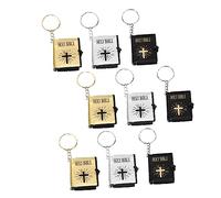 Veemoon 9 Pièces porte-clés biblique porte-clés mignon mini bible accèssoires bibliques accèssoires de saint nom décoratif béni sûr mini Papier