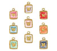 Veemoon 9pièces Breloques Émail Pour Colliers Et Bracelets Diy Éléments De Bijouterie Fournitures De Loisirs Créatifs