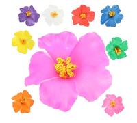 Veemoon 9pièces Pinces à Cheveux Femme Style Bohème Fleurs Artificielles Hawaïennes Forme Hibiscus Pour Plage Et Quotidien
