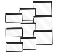 Veemoon 9Pièces Trousse à Crayons Transparent Pochette Zippée Voyage Sac Pratique pour Fournitures Scolaires Artistiques