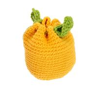 Veemoon à Main de pièce de Poche lié au Crochet Flou Enfants Peluche en Forme de Sachet Bourse de Dessin animé de Cordon Petit à Main pour Femme Fil Yellow