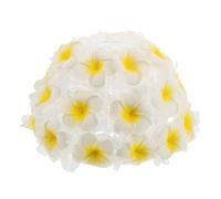 Veemoon Abat-jour en tissu style hawaïen frangipanier - E27, abat-jour cloche moderne et doux en forme de fleur artificielle 3D pour plafonnier, lampe de table, lampe de chevet ou lampadaire, idéal