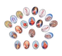 Veemoon Accessoires de Bijoux Catholiques Sainte Vierge 20pcs Alliage pour Bracelets à Trou Rond DIY Décoration Scènes Religieuses Plusieurs styles