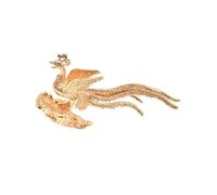Veemoon Accessoires de Cheveux Laiton Décoration Antique Phoenix Auspicieux avec Base Plate pour DIY Fournitures de Bijoux pour Femmes Couleur Dorée