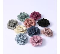 Veemoon Accessoires pour Cheveux Fleur Camélia en Cuir Microfibre 10 Pièces Décoration DIY Gris pour Vêtements Femmes Artisanat et Accessoires Vestimentaires Fleurs