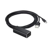 Veemoon Adaptateur Ethernet Micro USB vers Rj45 pour TV et Streaming, Convertisseur Réseau Plug and Play, Couleur Noire, Carte Réseau Domestique Compatible Télévision