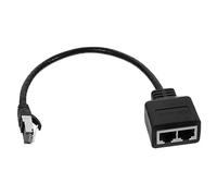 Veemoon Adaptateur Ethernet Rj45 Mâle vers Double Rj45 Femelle, Répartiteur LAN 1 vers 2 Haute Vitesse, Connecteur Modulaire Cat7, Compatible Réseau Domestique et Professionnel, Câble