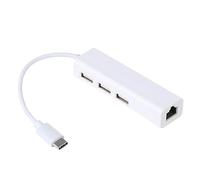 Veemoon Adaptateur USB-c vers Ethernet avec Port LAN Et Hub Ports USB pour Connexion Réseau Rapide Et Périphériques