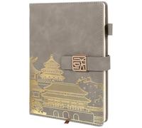 Veemoon Agenda Carnet de Notes Vintage en Cuir Synthétique et Papier, avec Boucle, Portable, Protège les Pages Intérieures, Fournitures de Bureau