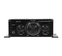 Veemoon Amplificateur Audio en Alliage D'aluminium Design Simple Noir sans Fil Mini HiFi Numérique Stéréo pour Son Clair et Puissant