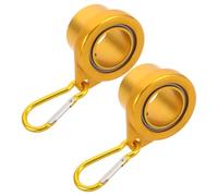 Veemoon Anneaux de Fixation Rotatifs pour Mât de Drapeau 360° en Alliage D’Aluminium Doré, Lot de 2 Clips de Montage Solide Anti-emmêlement, Accessoires Résistants aux Intempéries