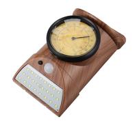 Veemoon Applique Murale Solaire Extérieure à Capteur de Lumière avec Thermomètre Intégré Finition Bois Éclairage Automatique sans Fil Étanche pour Jardin et Terrasse Autonomie 8