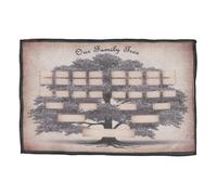 Veemoon Arbre Généalogique Vierge à Remplir 36X24 CM en Toile Résistante Affiche Décoration Intérieure pour Maison Panneau d'Enregistrement des Noms Famille Fournitures de Généalogie