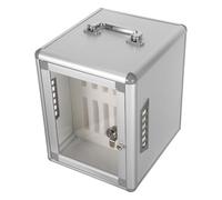 Veemoon Armoire à Téléphones Portables 12 Emplacements avec Ventilation Latérale Alliage D’Aluminium Argenté Casier Sécurisé pour Salle de Classe Bureau et Réunion Rangement Organisé