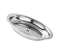 Veemoon Assiette à Raviolis en Acier Inoxydable 24 CM Plat à Égoutter Double Compartiment Ustensile Cuisine Multifonction pour Cuisson Vapeur et Préparation de Plats Variés