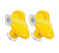 Veemoon Assistant Bouton Chasse D'eau en Céramique Jaune, 4pcs, Forme Cœur, Installation Facile, Usage Polyvalent pour Femmes Ongles Longs