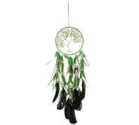 Veemoon Attrape-Rêves Décoratif en Cristal Vert Plumage Pendentif Arbre de Vie Bohème à Suspendre Murale pour Décoration Intérieure Ornement Délicat pour Maison et Chambre