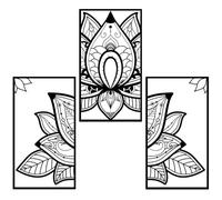 Veemoon Autocollant Mural Lotus Noir 1 Set en Pvc, Facile à Appliquer Forte Adhérence, Décoration Élégante et Simple Autocollants Floraux pour Salon et Entrée