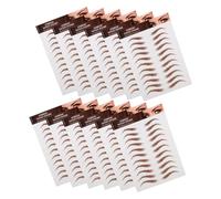 Veemoon Autocollants Sourcils Waterproof Effet 6d, Lot de 12 Feuilles, Couleur Marron, Tatouages Temporaires Réalistes pour Maquillage, pour Mise et Entretien des Sourcils, Utilisation