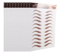 Veemoon Autocollants Sourcils Waterproof Marron 12 Pièces Taille Standard Tatouages Sourcils, Faux Autocollants Résistants à L'eau Pour Maquillage Solide, Usage Quotidien Et Épilation Facile