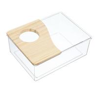 Veemoon Bac à Sable Transparent pour Hamster en Acrylique litière Respirante et Pratique Toilette compacte pour Petits Animaux 20 * 15 * 8CM Semi-Couverte