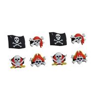 Veemoon Bague De Pirate En Plastique - Ensemble De Anneaux Colorés à Motifs De Crâne Et De Squelette Pour Enfants - Accessoires De Fête Amusants Et Ludiques Pour Les