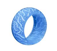 Veemoon Bague Lumineuse Créative en Résine pour Femme, Style Forêt Magique Fissuré, Taille 9, Bleu Clair, Anneau Léger et Solide, Usage Quotidien et Événements Festifs