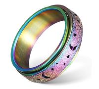 Veemoon Bague Rotative Pour Adolescentes Bagues Rotatives es Anti-Anxiété Pour Femmes e En Pierre De Lune e D'Anxiété e Rotative es Réglables e