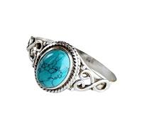 Veemoon bague turquoise anneaux occidentaux bague bleu turquoise bagues de mariage pour femmes bagues de fiançailles bijoux de turquoise occidentale bijoux turquoise western alliage