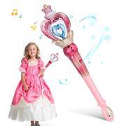 Veemoon Baguette Magique Lumineuse pour Garçon et Filles Baguette Musicale et Rotative en Plastique Rose Pastel Lumineux pour Filles Fêtes Spectacles et Jeux de Rôle avec Lumière
