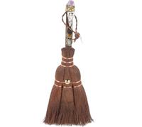 Veemoon Balai D'autel Wiccan en Cristal Violet 3 Pièces, Pendentif DIY Sorcière pour Décoration d'halloween, Ornement Suspendu en Cristal Corbeau Argenté, Décoration Intérieure et