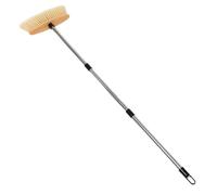 Veemoon Balai en Bois à Poils Durs avec Manche en Acier Inoxydable Balai de Nettoyage pour Terrasse et Parquet Polyvalent pour Garage et Sols en Bois Franc Outil de Balayage Solide et