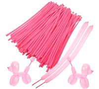 Veemoon Ballons Longs en Latex Rose 100 Pcs pour Fête Ballons de Fête pour Anniversaire et Décoration DIY à Modeler Résistants Polyvalents