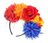 Veemoon Bandeau à Fleurs pour Filles Perles, Serrage-tête Décoratif Multicolore pour Mariage, Fête et Festival