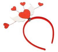 Veemoon Bandeau de Fête Cœur Rouge Ailes D’Ange Accessoire Coiffure Léger et Confortable pour Saint-Valentin Mariage et Décoration Cheveux Couvre-Chefs Délicat pour Femmes et Filles
