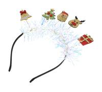 Veemoon Bandeau de Noël à Motif Père Noël et Renne Taille Unique Tissu Doux et Confortable Accessoire Cheveux Festif pour Fêtes de Fin D’Année Présent pour Adultes et Garçon et Filles