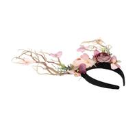 Veemoon Bandeau De Noël Cerf En Bois Clair, Serrage-tête Ajustable Décoratif, Accessoire Cheveux Femme Garçon Et Filles Pour Fêtes Hivernales Et Cosplay