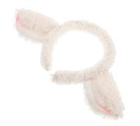 Veemoon Bandeau D'oreilles de Mouton Beige pour Filles, Serrage-tête en Tissu Confortable, Doux Toucher, pour Fêtes et Usage Quotidien