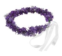 Veemoon Bandeau Fleuri de Mariée Lavande Artificielle, Couronne de Fleurs Élégante Tissu Robuste, Texture Réaliste, pour Fêtes, Mariages et Vacances la Plage