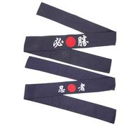 Veemoon Bandeau Japonerie en Coton Respirant 2 Pcs Bleu, Bandeaux Décoratifs Réutilisables pour Karaté Cuisine, Accessoire Chef Multifonction pour Sport et Entraînement