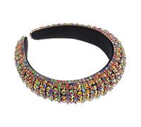 Veemoon Bandeau Large Pour Cheveux Avec Strass Vintage Côtelé Accessoire Chic Pour Femmes Style Aléatoire Pour Fêtes Et Usage Quotidien